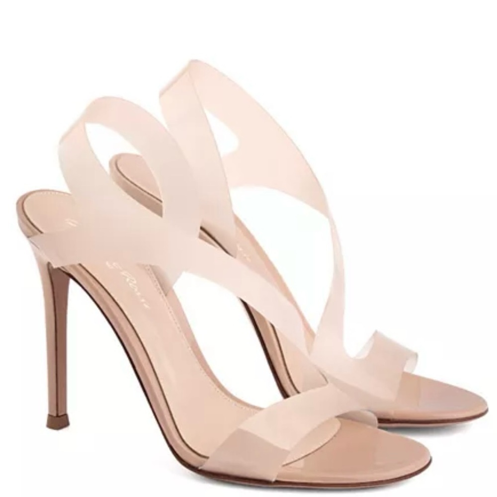 Gianvito Rossi Metropolis Glass Nude sandals heals - size 36 (6)